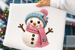 Faux Yarn Crochet Snowman PNG Product Image 4