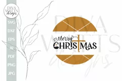 Merry Christmas SVG Christmas Door Hanger Svg Christian Svg Product Image 2
