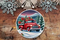 Christmas Red Truck with Presents PNG Product Image 1