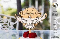 Christening Cake Topper Laser Cut. Christening decor SVG Product Image 1