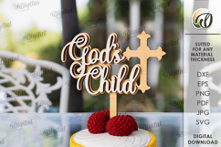Christening Cake Topper Laser Cut. Christening decor SVG Product Image 4