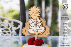 Christening Cake Topper Laser Cut. Christening decor SVG Product Image 1