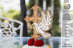 Christening Cake Topper Laser Cut. Christening decor SVG Product Image 1