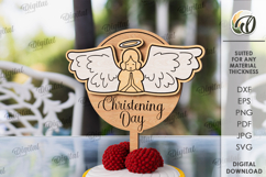 Christening Cake Topper Laser Cut. Christening decor SVG Product Image 10