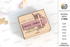 Christening Keepsake Bundle Laser Cut. Wooden Memory Box SVG Product Image 12
