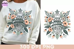 Psalm 119 png file, Floral Christian Sublimation PNG Product Image 2