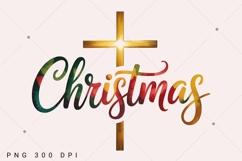 Christian Christmas Cross PNG,Coquette Jesus Christmas Png Product Image 1