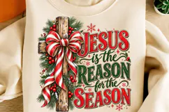Jesus Is the Reason for the Season PNG | Christian Christmas Product Image 2