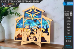 Christian Christmas Signs Laser Cut Bundle|3D Nativity Signs Product Image 5