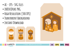 religious christmas gift tag set printable