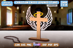 3D Christian Cross Layered Stand Laser Cut Bundle, Religious Product Image 5