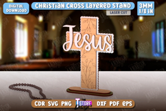 3D Christian Cross Layered Stand Laser Cut Bundle, Religious Product Image 6