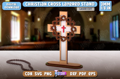 3D Christian Cross Layered Stand Laser Cut Bundle, Religious Product Image 9