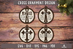 Christian Cross SVG Ornaments Christmas Laser cut