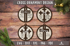 Christian Cross SVG Ornaments Christmas Laser cut