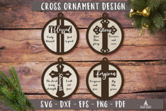 Christian Cross SVG Ornaments Forgiven Blessed