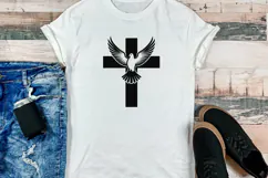 Christian Cross with Dove SVG Holy Spirit Faith Product Image 3