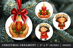 Christian faith round ornaments sublimation design Product Image 1