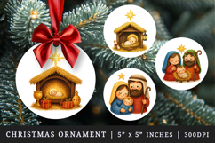 Christian faith round ornaments sublimation design Product Image 1