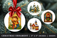 Christian faith round ornaments sublimation design Product Image 1