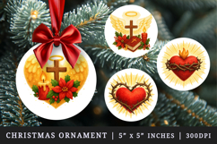 Christian faith round ornaments sublimation design Product Image 1