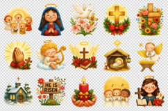 Christian faith clipart printable sublimation bundle png Product Image 4