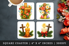 Christian faith square coaster sublimation, coasters design Product Image 1
