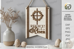 3D Christian Banner Flags Bundle Laser Cut. Wall Decor SVG Product Image 4