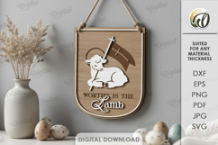 3D Christian Flag Laser Cut. Banner Flag. Wall Hanger SVG Product Image 1