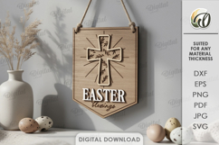 3D Christian Flag Laser Cut. Banner Flag. Wall Hanger SVG Product Image 1