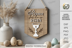 3D Christian Flag Laser Cut. Banner Flag. Wall Hanger SVG Product Image 1