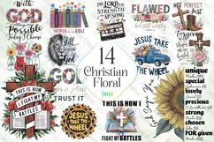 Christian Floral Sublimation Clipart Product Image 1
