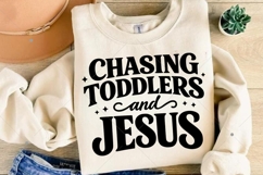 Christian Mom SVG PNG, Chasing Jesus Design, Motherhood SVG Product Image 7