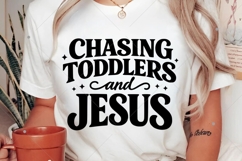 Christian Mom SVG PNG, Chasing Jesus Design, Motherhood SVG Product Image 2