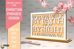 3D Laser Cut Christian Sign. Christian Phrases SVG Product Image 1