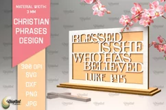 3D Laser Cut Christian Sign. Christian Phrases SVG Product Image 1