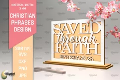 3D Laser Cut Christian Sign. Christian Phrases SVG Product Image 1