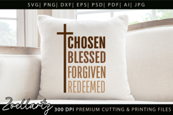 Christian SVG PNG EPS DXF Chosen Blessed Forgiven Redeemed Product Image 5