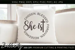 She Is Chosen Christian Quote SVG Inspirational T-shirt Mug Product Image 5