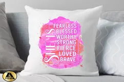 Sublimation PNG Christian Quote PNG She is Strong Blessed Product Image 2