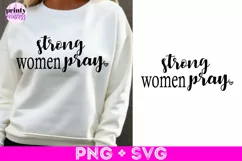 Strong Women Pray Svg, Bible Quote SVG Product Image 5