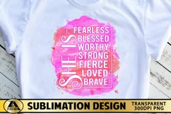 Sublimation PNG Christian Quote PNG She is Strong Blessed Product Image 1