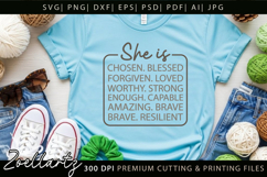 She Is Strong Kind Christian Quote SVG Women Empowerment SVG Product Image 3