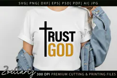 Trust God Christian Quote SVG Jesus Faith Cross T-shirt Mug Product Image 5