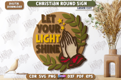 Christian Wall Round Sign Laser Cut | Signs Inscription |CNC Product Image 1