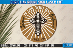 Christian Round Wall Signs Laser Cut | Religious Symbol |CNC Product Image 1
