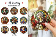 round signs, clip art, mug holder, christmas tree decorations, gift tags, mug sublimations, religious, Christian, catholic, angels, vintage, stain glass, Europe, medieval, Holy Virgin Mary