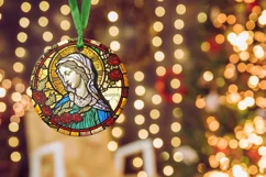 round signs, clip art, mug holder, christmas tree decorations, gift tags, mug sublimations, religious, Christian, catholic, angels, vintage, stain glass, Europe, medieval, Holy Virgin Mary