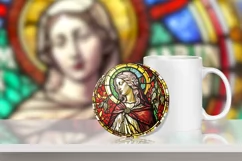 round signs, clip art, mug holder, christmas tree decorations, gift tags, mug sublimations, religious, Christian, catholic, angels, vintage, stain glass, Europe, medieval, Holy Virgin Mary