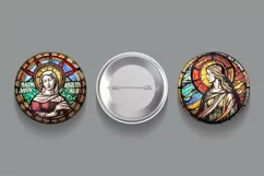 round signs, clip art, mug holder, christmas tree decorations, gift tags, mug sublimations, religious, Christian, catholic, angels, vintage, stain glass, Europe, medieval, Holy Virgin Mary